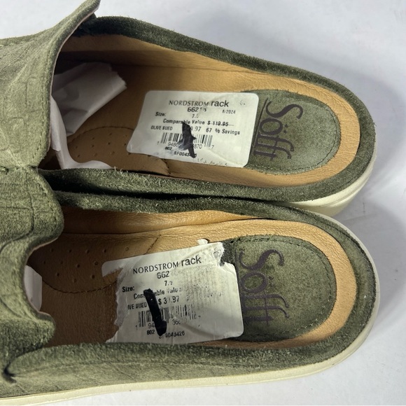 Sofft Womens Somers Moc Sneakers Slip On Embossed Suede Mules Green Size 7.5 M - Picture 6 of 7